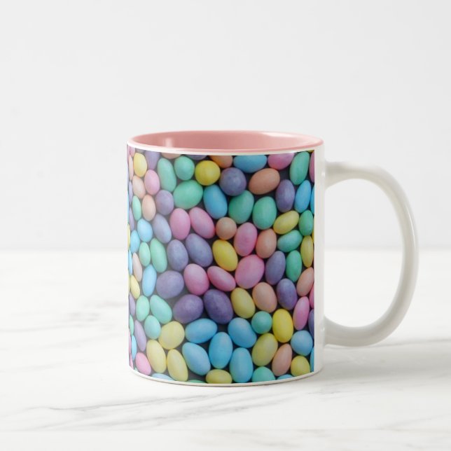 Caneca De Café Em Dois Tons Feijões de geléia Pastel (Direita)