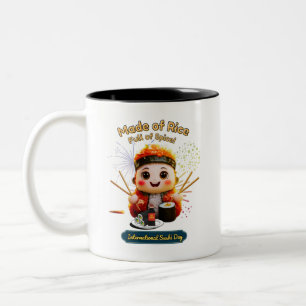 Caneca De Café Em Dois Tons Feita de Arroz, Cheio de Arroz - Celebração do Dia