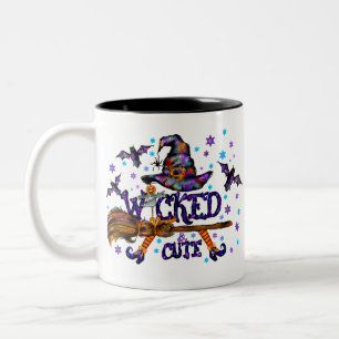 Caneca De Café Em Dois Tons Feiticeira Mágica das Halloween