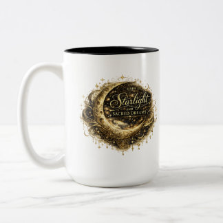 Caneca De Café Em Dois Tons Feito de Luz Estelar e Sonhos Sagrados