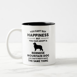 Caneca De Café Em Dois Tons Felicidade de Adoção de Cachorro de Montanha Berne