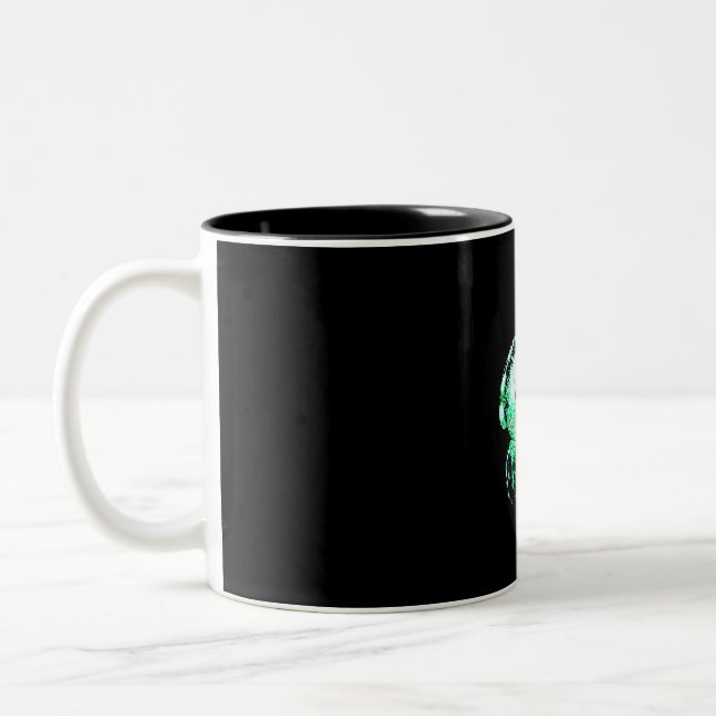 Caneca De Café Em Dois Tons Felicidade de Iguana com bicicleta (Esquerda)