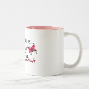 Caneca De Café Em Dois Tons Felicidade É Ser Uma Borboleta Gigi
