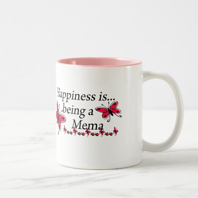 Caneca De Café Em Dois Tons Felicidade é ser uma borboleta Mema (Direita)