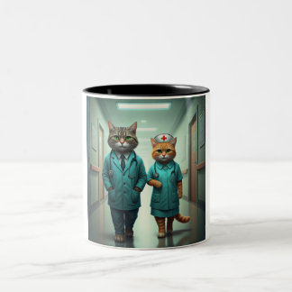 Caneca De Café Em Dois Tons Feline First Responders
