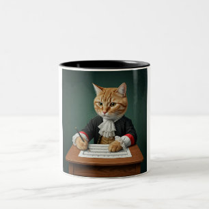 Caneca De Café Em Dois Tons Feline Maestro: Mug De Café De Dois Tons