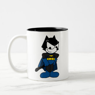Caneca De Café Em Dois Tons Felix o Herói - Design de Super Herói do Cartoon