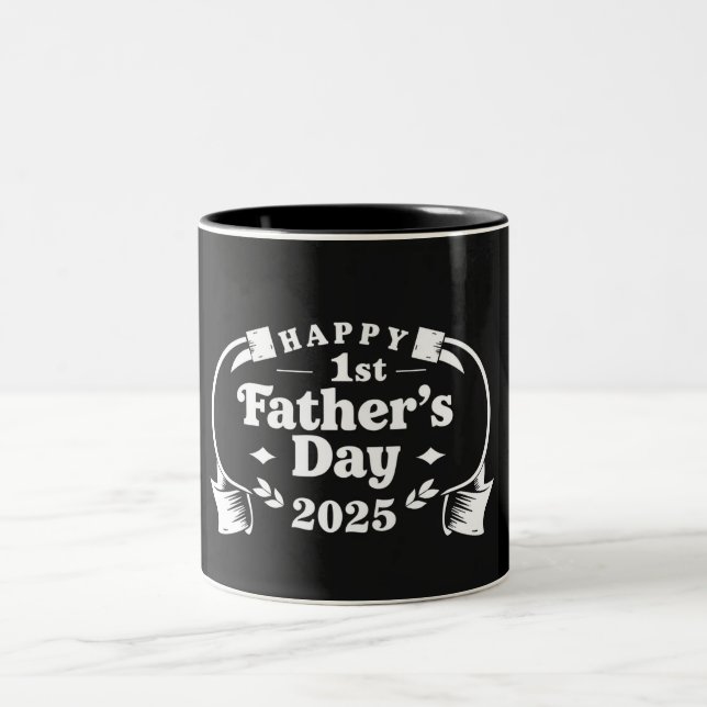 Caneca De Café Em Dois Tons Feliz 1rua Dia do Pai 2025 Mug (Centro)
