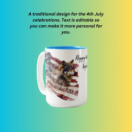 Caneca De Café Em Dois Tons Feliz 4 de julho Stephen