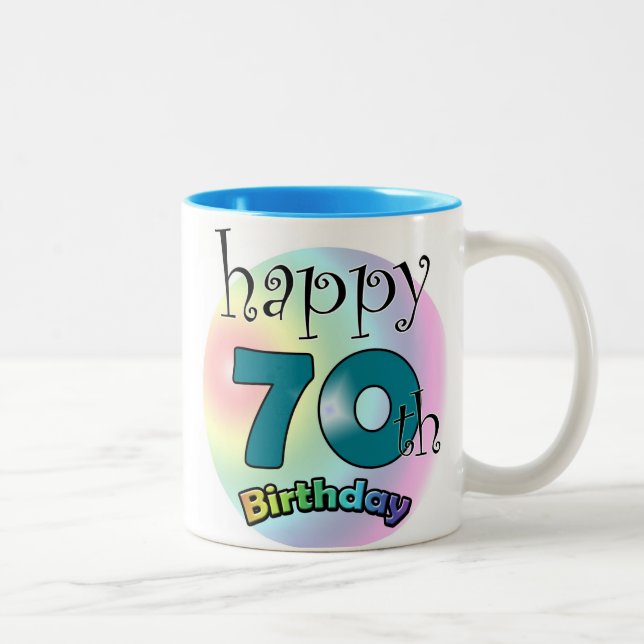 Caneca De Café Em Dois Tons Feliz 70 Birthday (Direita)