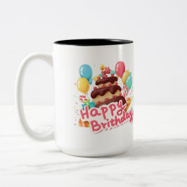 Caneca De Café Em Dois Tons Feliz aniversário