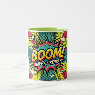 Caneca De Café Em Dois Tons Feliz aniversário da Boia dos BD