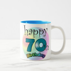 Caneca De Café Em Dois Tons Feliz aniversário de 70