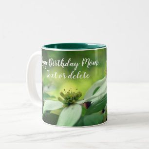 Caneca De Café Em Dois Tons Feliz Aniversário Mãe Dogwood Personalizada