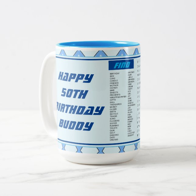 Caneca De Café Em Dois Tons Feliz Aniversário Mug (Frente Esquerda)