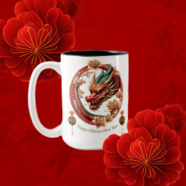 Caneca De Café Em Dois Tons Feliz ano do dragão chinês