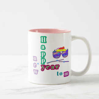 Caneca De Café Em Dois Tons feliz ano novo