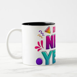 Caneca De Café Em Dois Tons "Feliz ano novo 2025 🎆 Fireworks Extravaganza!"