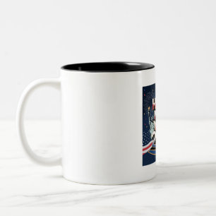 Caneca De Café Em Dois Tons Feliz ano novo 2025 - Moderno e Festivo.