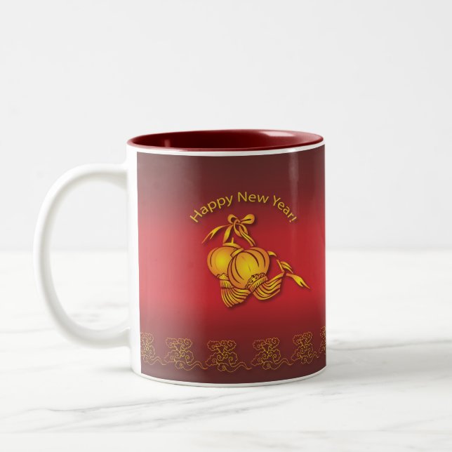 Caneca De Café Em Dois Tons Feliz Ano Novo Chinês! (Esquerda)