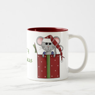 Caneca De Café Em Dois Tons Feliz antes do rato de Natal