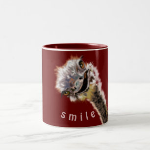 Caneca De Café Em Dois Tons Feliz avestruz