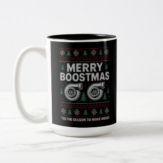 Caneca De Café Em Dois Tons Feliz Boostmas Suéter de Natal Turbo Corrida de Ca