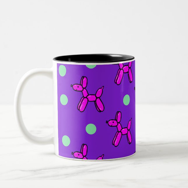 Caneca De Café Em Dois Tons Feliz Cachorro do Balão (Esquerda)