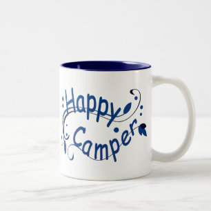 Caneca De Café Em Dois Tons Feliz Camper Blue Mugs