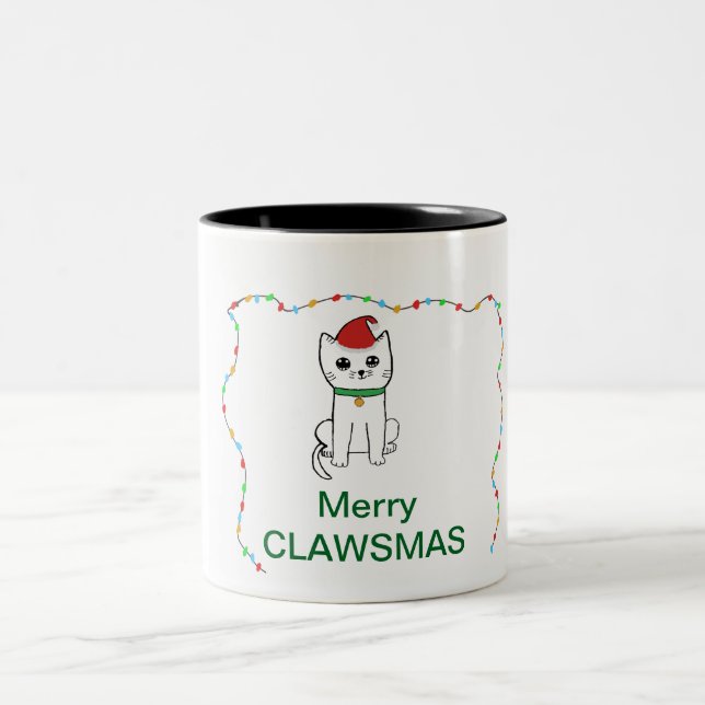 Caneca De Café Em Dois Tons Feliz Clawsmas (Centro)