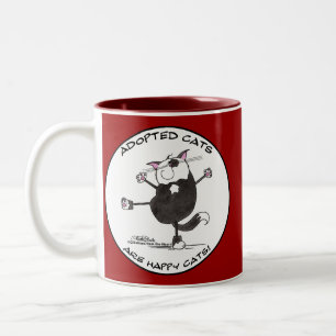 Caneca De Café Em Dois Tons Feliz Dance Cat