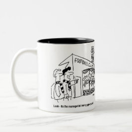 Caneca De Café Em Dois Tons Feliz de futebol do gerente