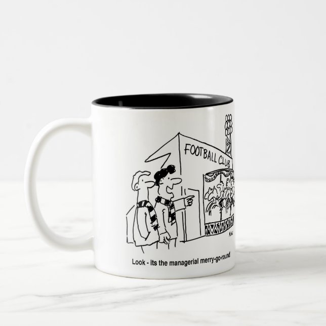 Caneca De Café Em Dois Tons Feliz de futebol do gerente (Esquerda)