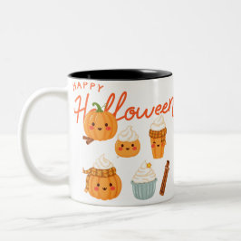 Caneca De Café Em Dois Tons Feliz Design de Halloween