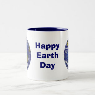 Caneca De Café Em Dois Tons Feliz Dia da Terra Eart Mug