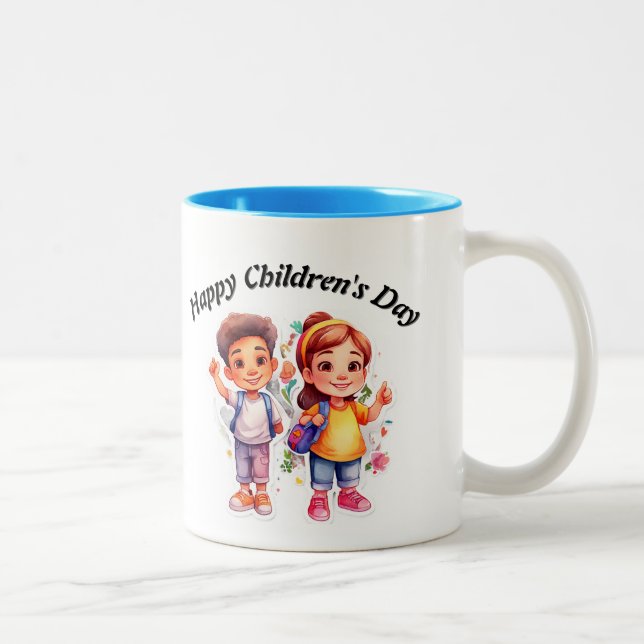 Caneca De Café Em Dois Tons Feliz Dia das Crianças (Direita)
