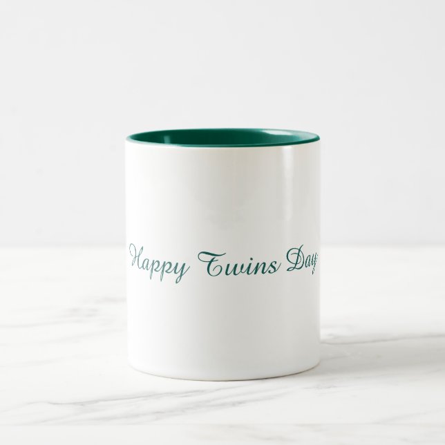 Caneca De Café Em Dois Tons Feliz Dia das Gêmeas (Centro)
