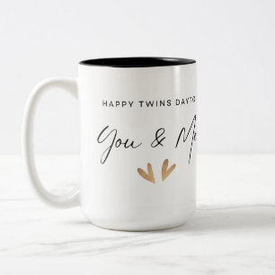 Caneca De Café Em Dois Tons Feliz Dia Das Gêmeas De Um Gêmeo Para Outro