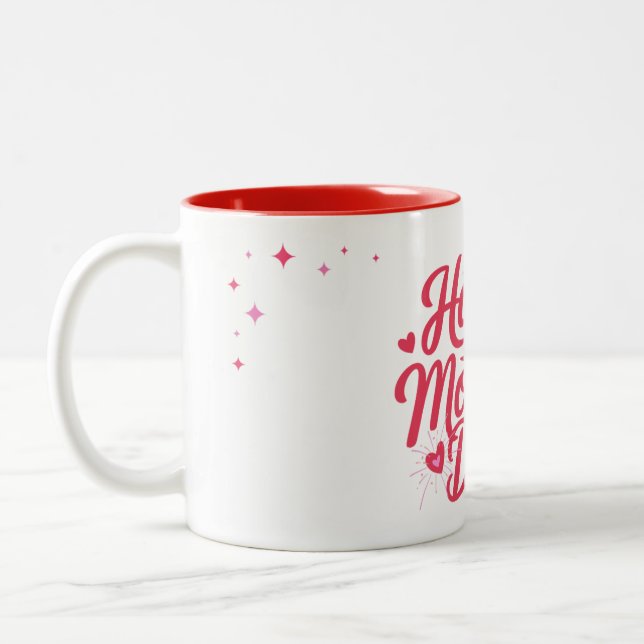 Caneca De Café Em Dois Tons Feliz dia das mães lindo design (Esquerda)
