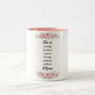 Caneca De Café Em Dois Tons Feliz Dia das Mães Mãe Linda