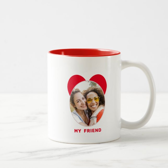 Caneca De Café Em Dois Tons Feliz Dia de Amizade BEST AMIGO FOTO (Direita)