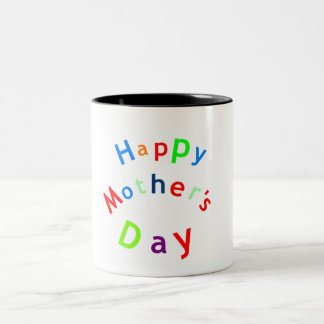 Caneca De Café Em Dois Tons Feliz dia de as mães Texto de Dois Tons Coffee Mug