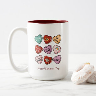 Caneca De Café Em Dois Tons Feliz dia de os namorados