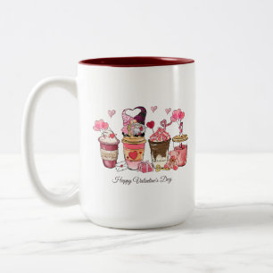 Caneca De Café Em Dois Tons Feliz dia de os namorados