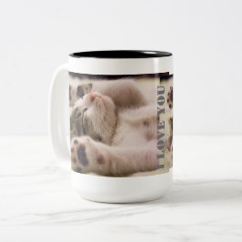 Caneca De Café Em Dois Tons Feliz dia de os namorados