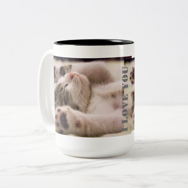 Caneca De Café Em Dois Tons Feliz dia de os namorados (Frente Esquerda)