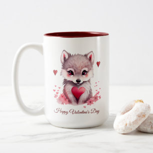 Caneca De Café Em Dois Tons Feliz dia de os namorados