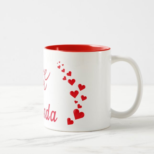 Caneca De Café Em Dois Tons Feliz dia de os namorados (Direita)