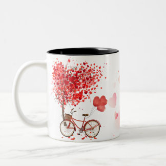 Caneca De Café Em Dois Tons "Feliz dia de os namorados Design Mug - Amor em Ca