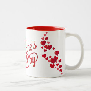 Caneca De Café Em Dois Tons Feliz dia de os namorados Hearts Mug